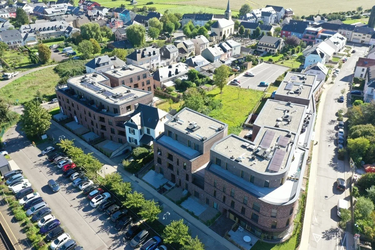 Das Lotissement Edward in Berchem aus der Luft