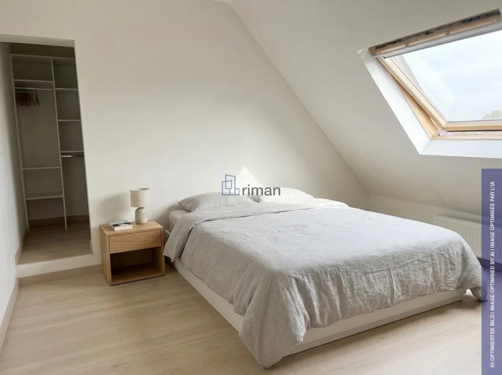 Furnished bedroom under a roof