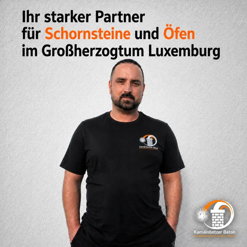 Portrait of a man wearing a branded shirt.