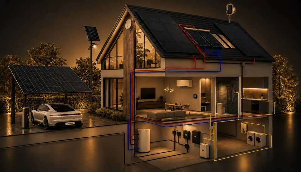 House systems shown in a cutaway view.